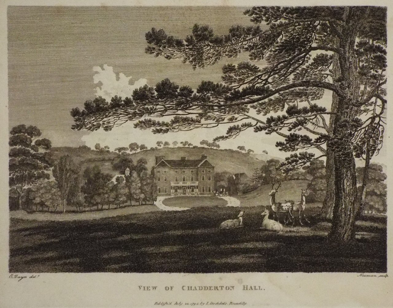 Print - View of Chadderton Hall. - 
